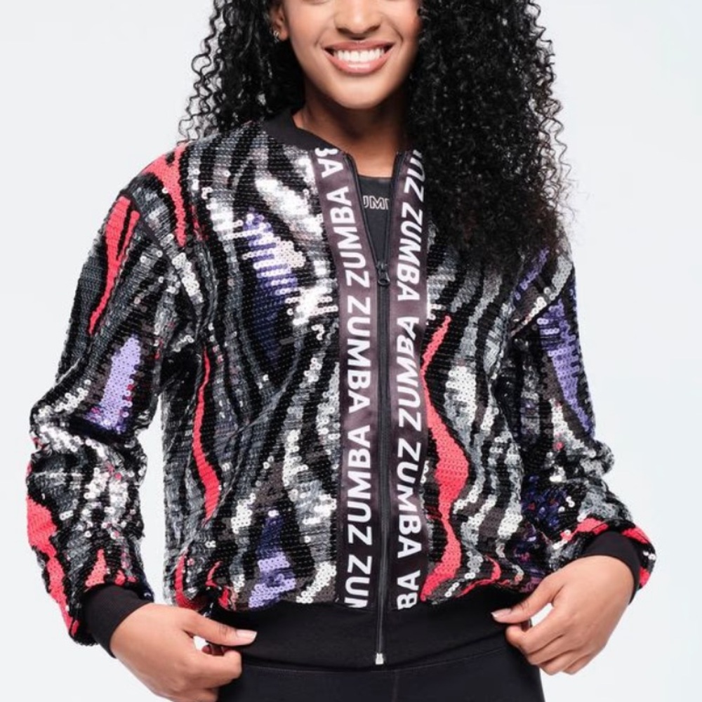 NWT Funscape Sequin Bomber Jacket Small
